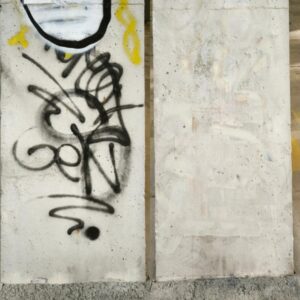 graffiti cleaning, before and after