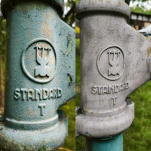 water pump, before and after