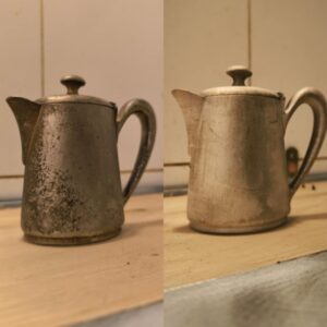 aluminium kettle, before and after